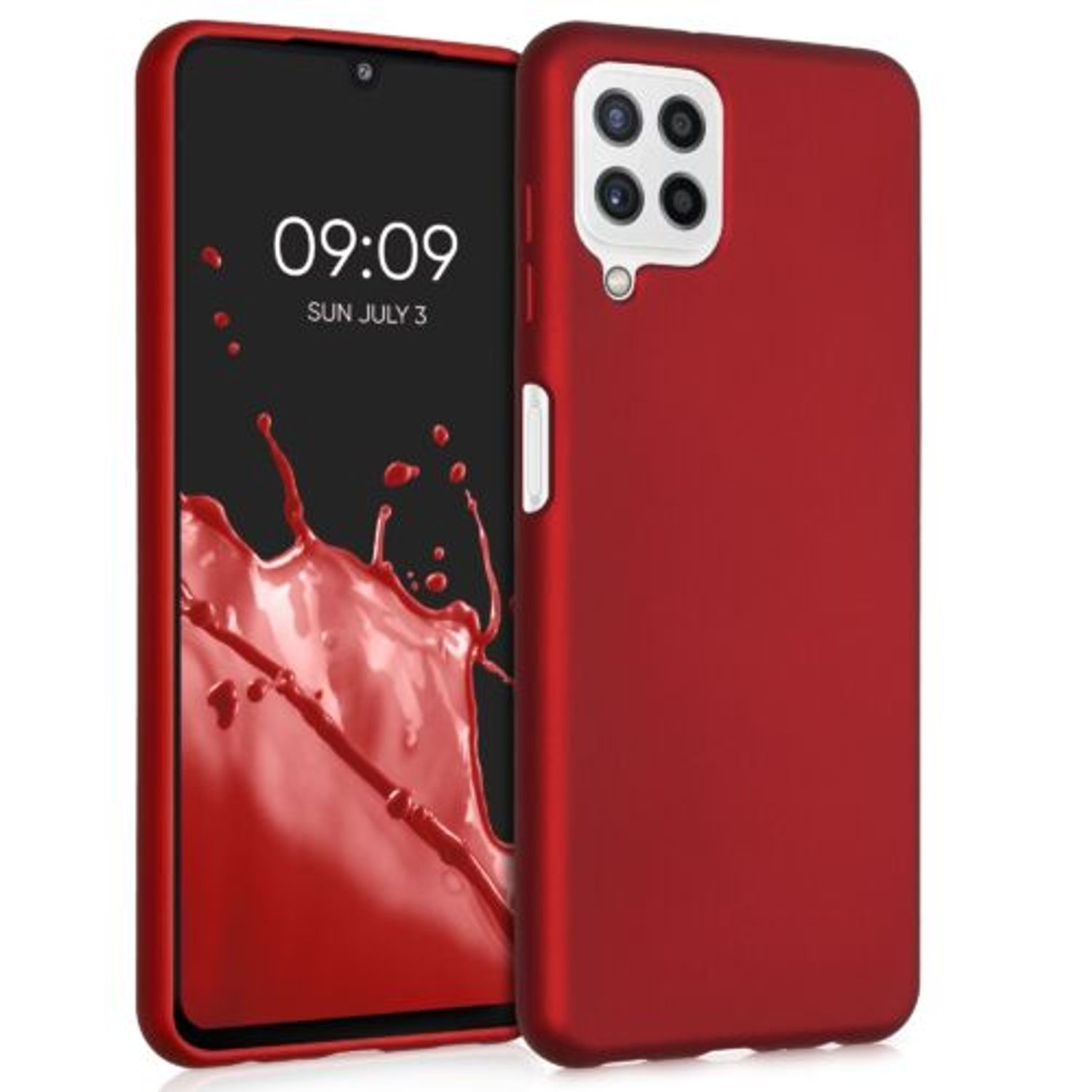 Husa pentru Samsung Galaxy A22, Silicon, Rosu, 55495.36 fotografia produsului