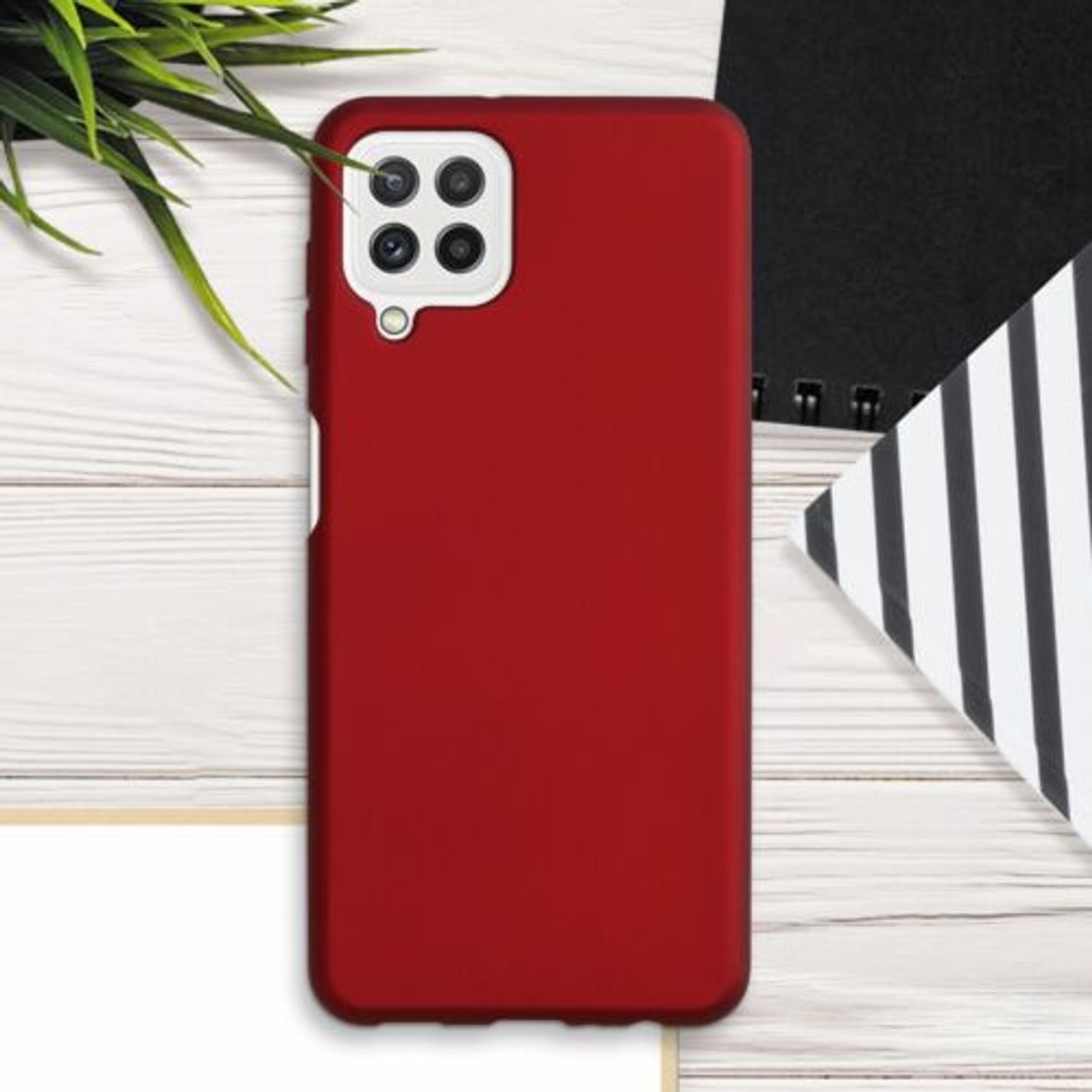 Husa pentru Samsung Galaxy A22, Silicon, Rosu, 55495.36 fotografia produsului View 3 L