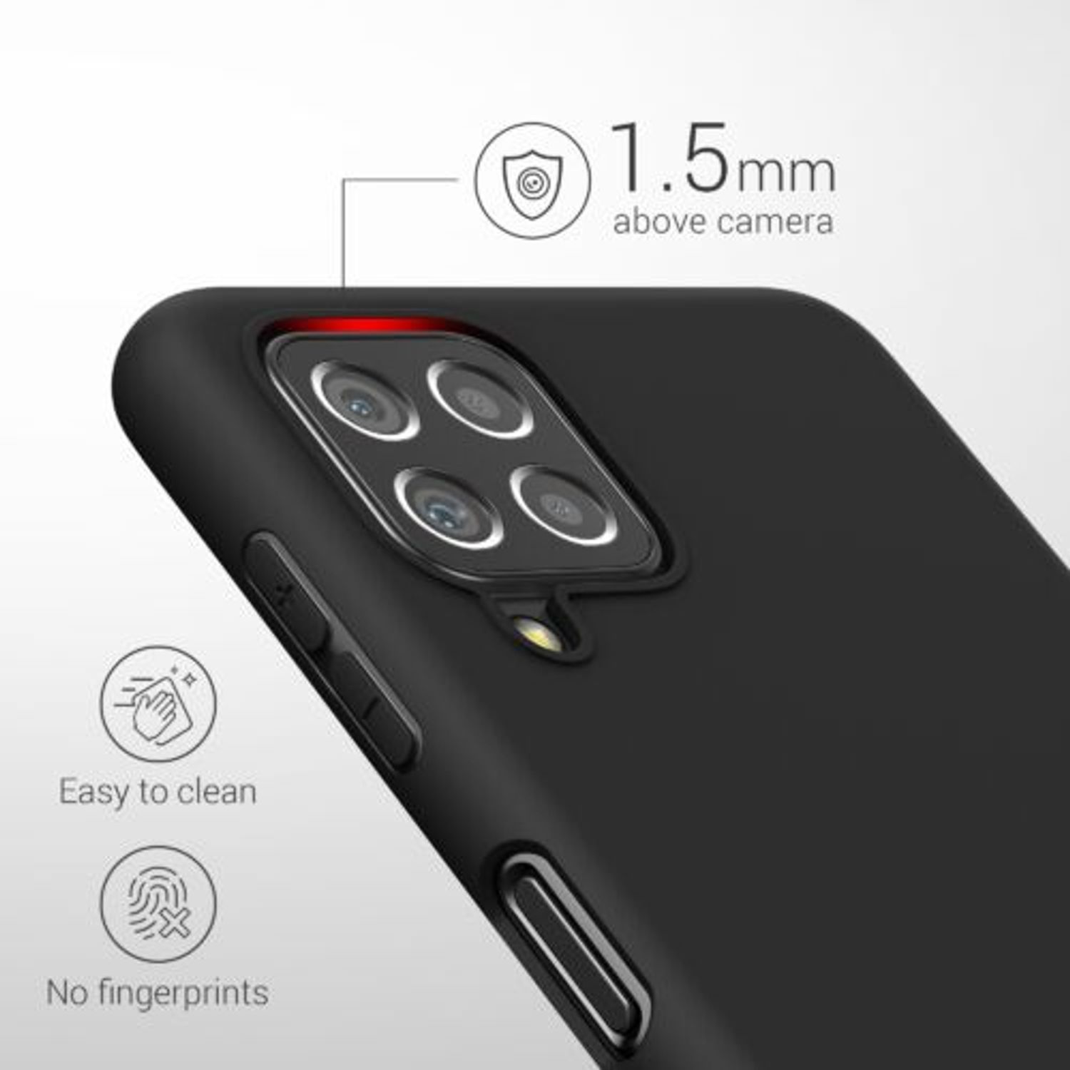 Husa pentru Samsung Galaxy A22, Silicon, Negru, 55493.47 fotografia produsului View 4 L