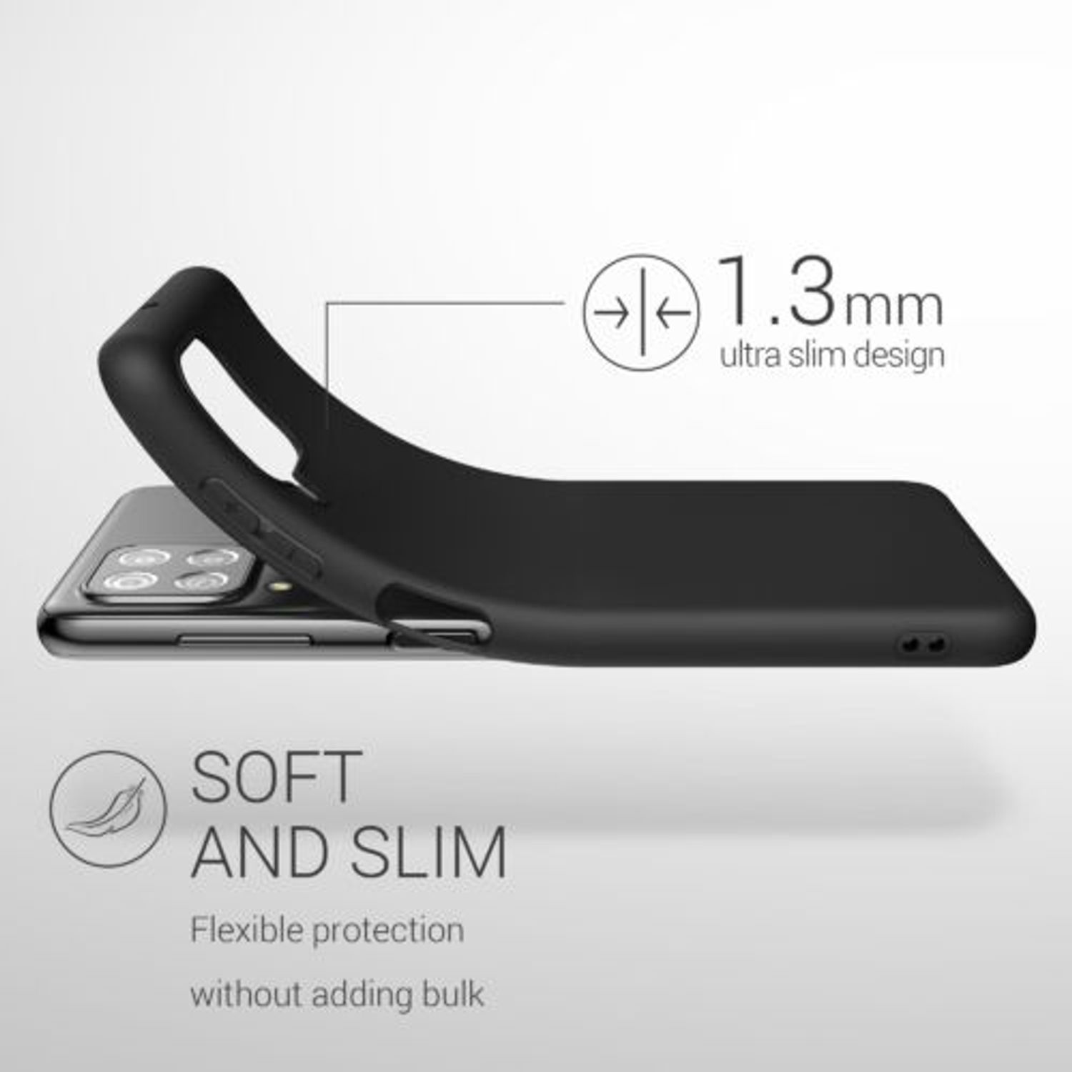 Husa pentru Samsung Galaxy A22, Silicon, Negru, 55493.47 fotografia produsului View 3 L