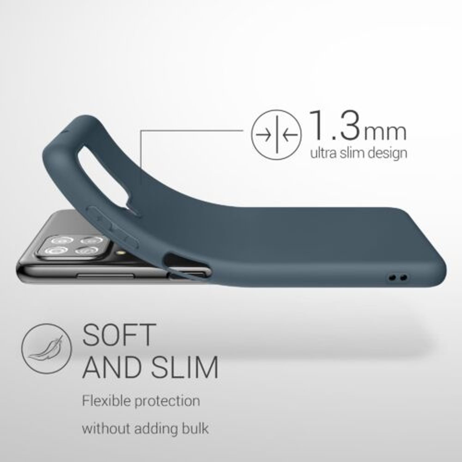 Husa pentru Samsung Galaxy A22, Silicon, Albastru, 55493.202 fotografia produsului View 3 L