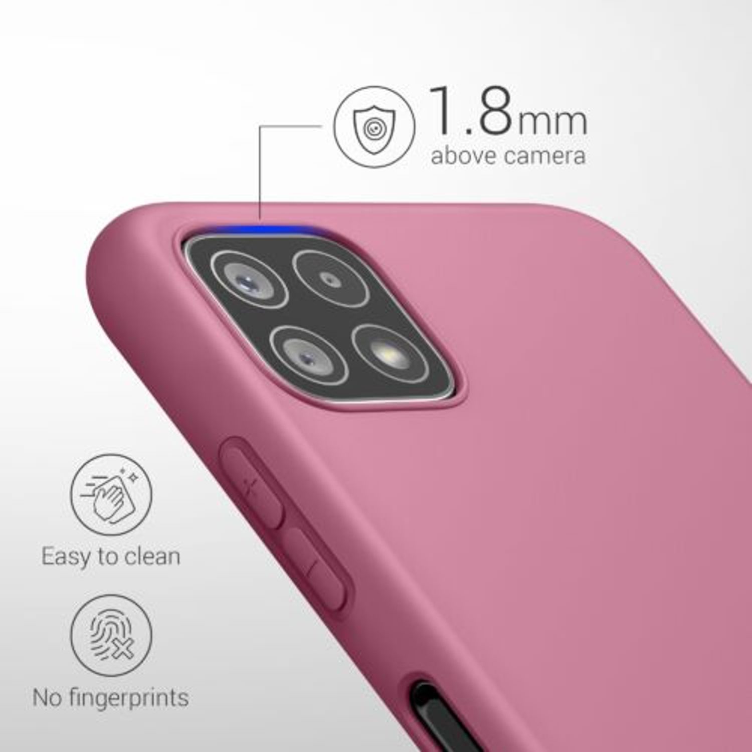 Husa pentru Samsung Galaxy A22 5G, Silicon, Roz, 55245.167 fotografia produsului View 4 L