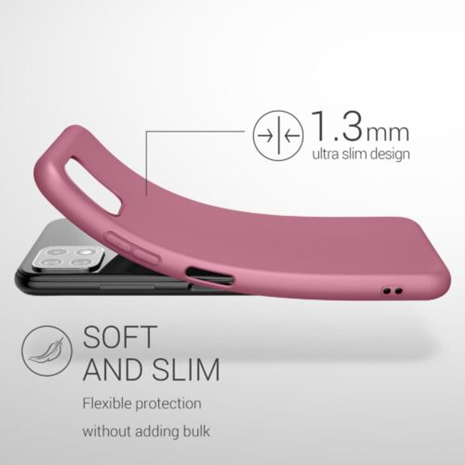 Husa pentru Samsung Galaxy A22 5G, Silicon, Roz, 55245.167 fotografia produsului View 3 L
