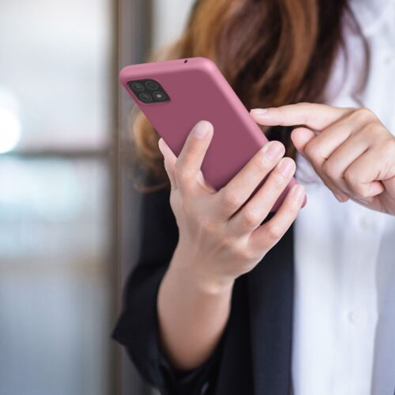 Husa pentru Samsung Galaxy A22 5G, Silicon, Roz, 55245.167 fotografia produsului View 5 L