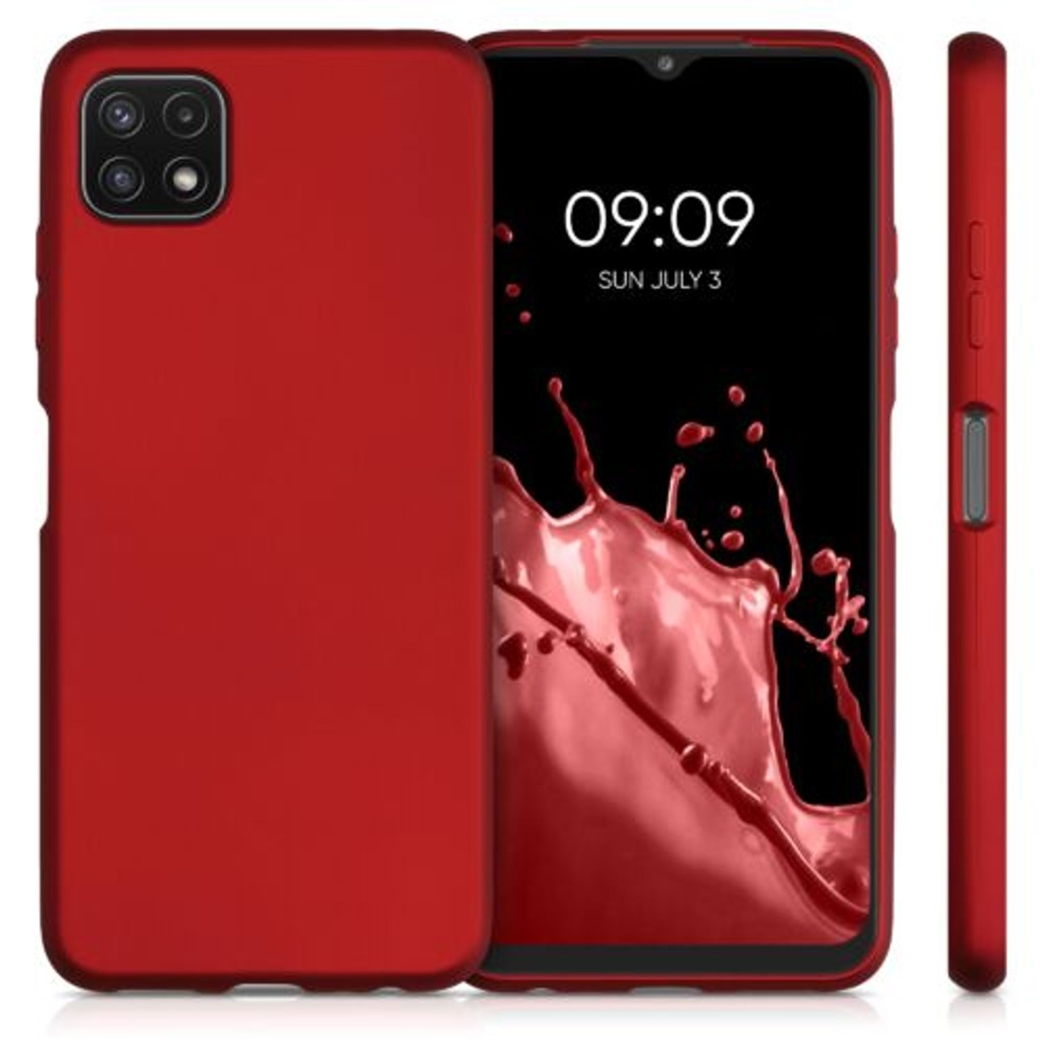 Husa pentru Samsung Galaxy A22 5G, Silicon, Rosu, 55247.36 fotografia produsului View 2 L