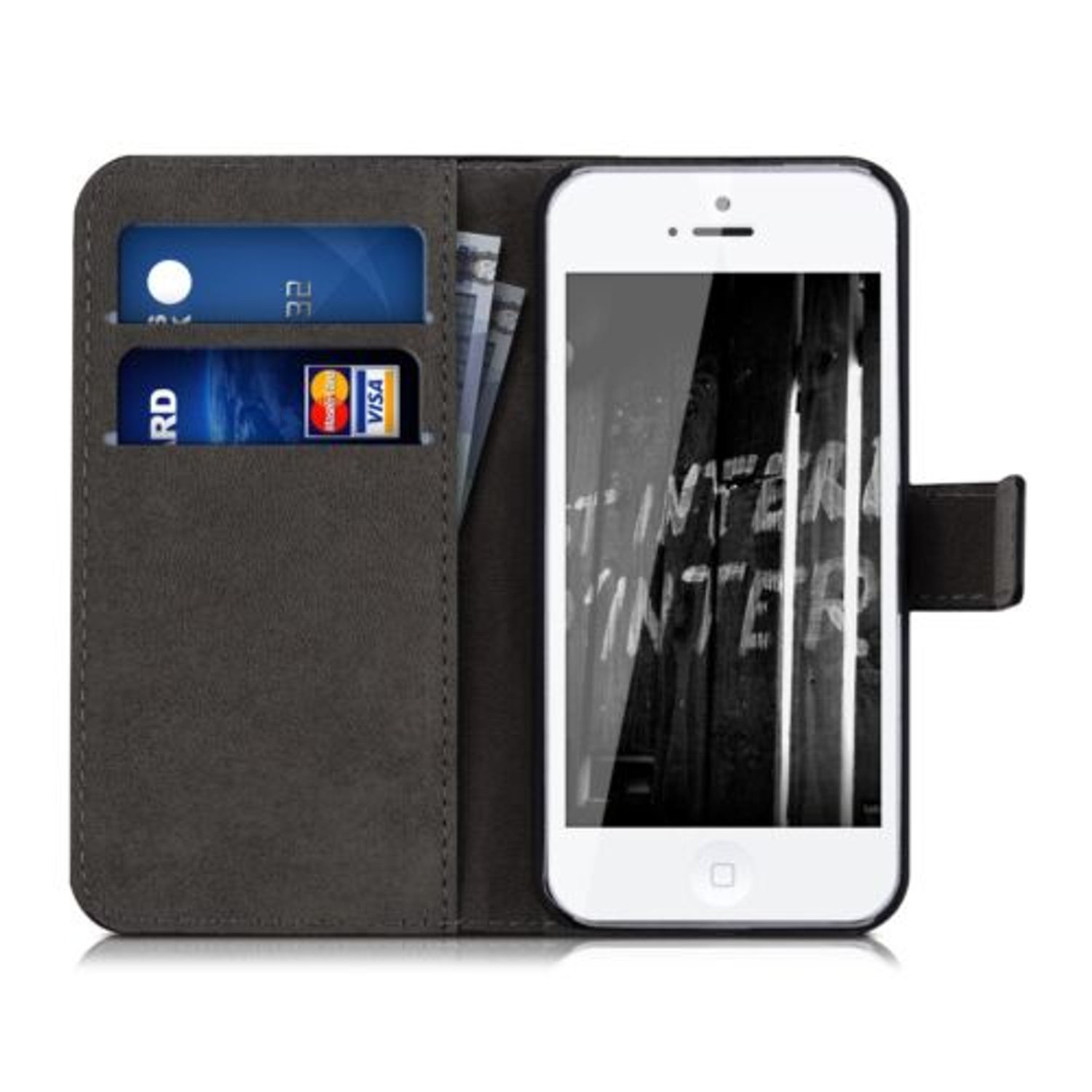 Husa pentru Apple iPhone 5/iPhone 5s/iPhone SE, Piele ecologica, Negru, 20207.14 fotografia produsului View 5 L