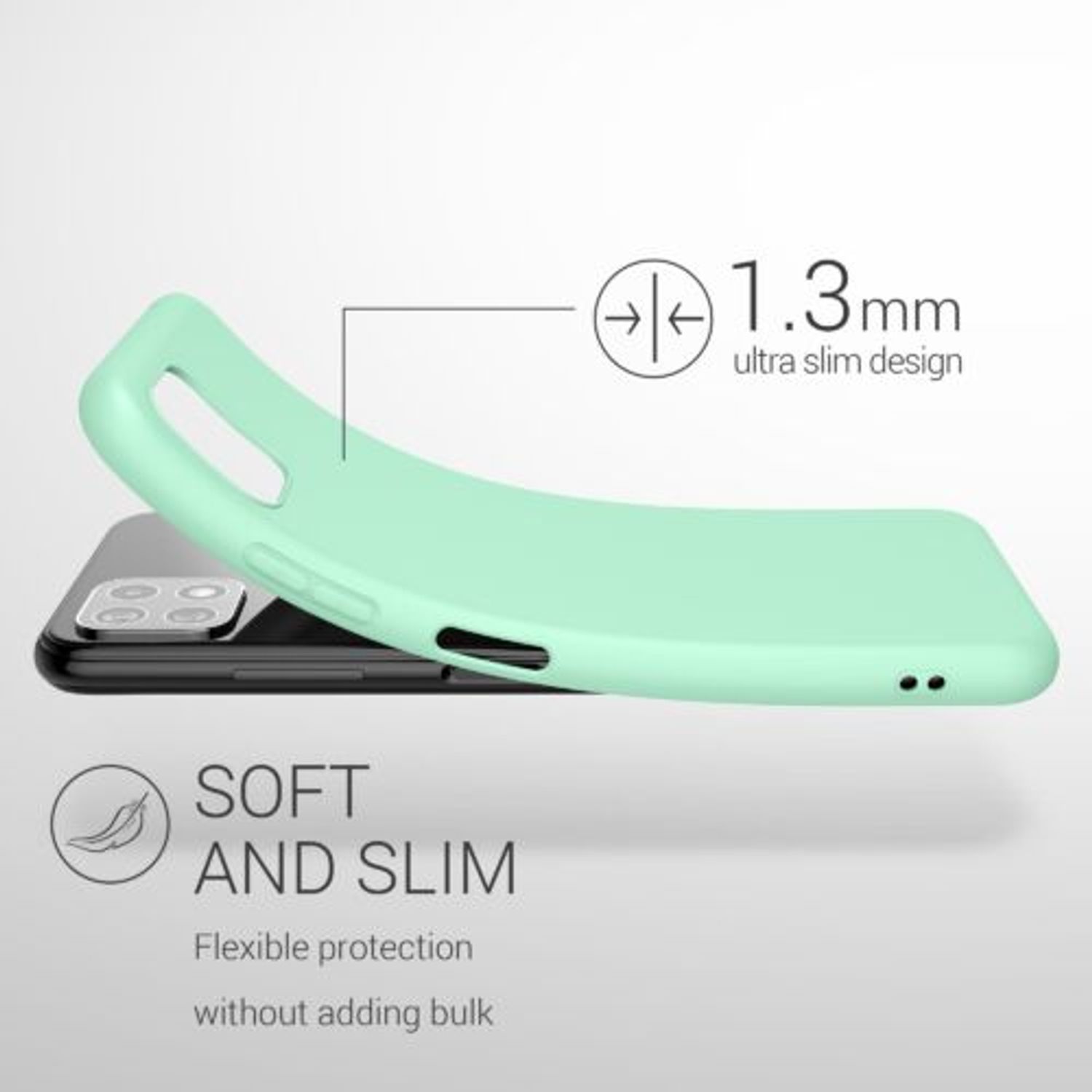 Husa pentru Samsung Galaxy A22 5G, Silicon, Verde, 55245.50 fotografia produsului View 3 L