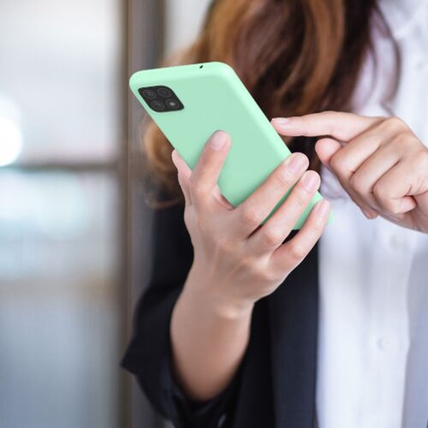 Husa pentru Samsung Galaxy A22 5G, Silicon, Verde, 55245.50 fotografia produsului View 5 L