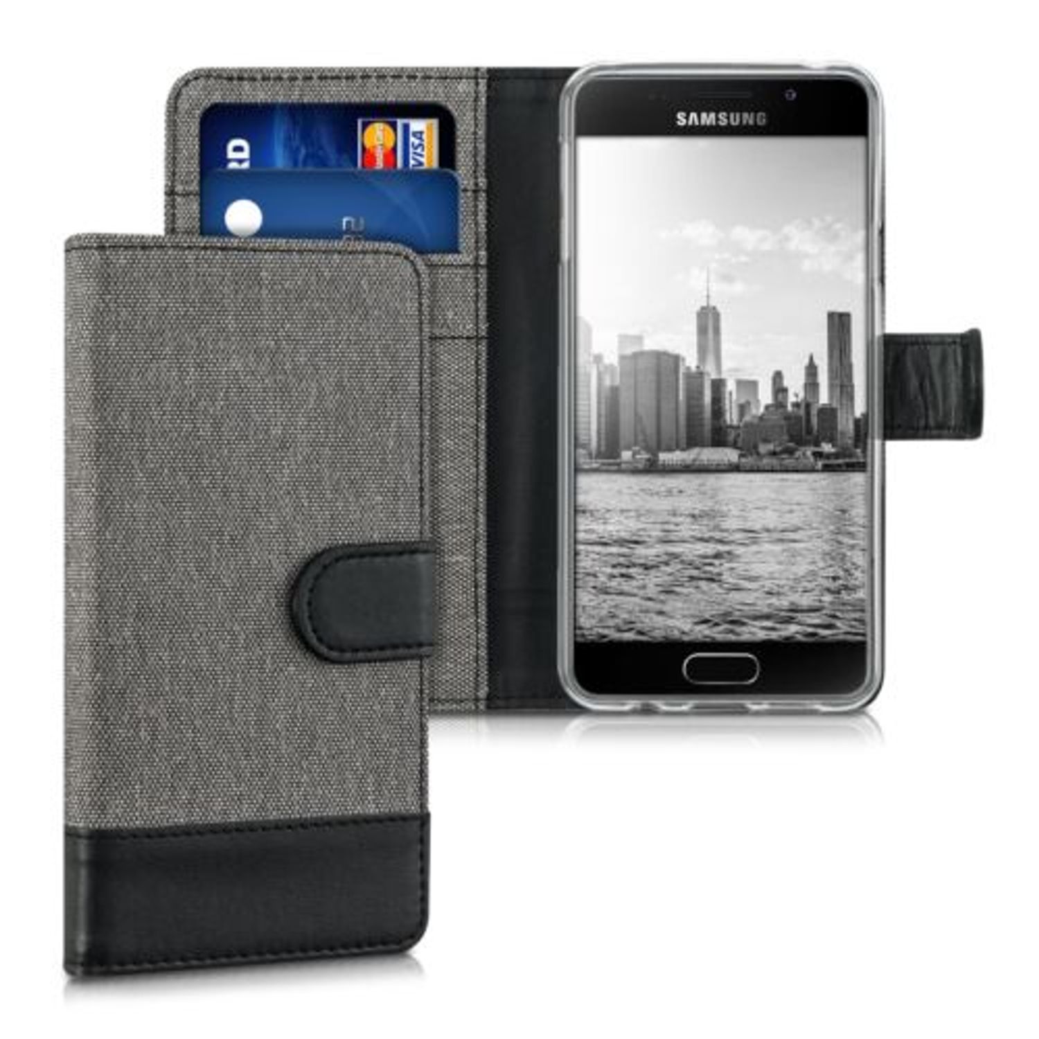 Husa pentru Samsung Galaxy A3 (2016), Textil, Gri, 39024.22 fotografia produsului