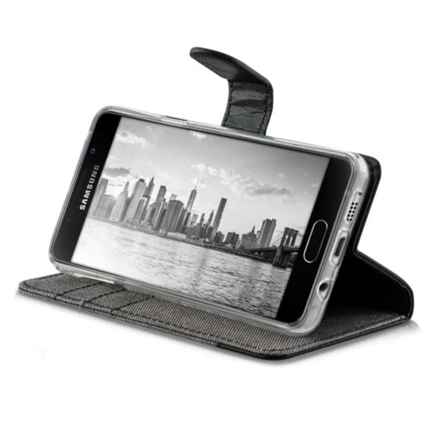 Husa pentru Samsung Galaxy A3 (2016), Textil, Gri, 39024.22 fotografia produsului View 9 L