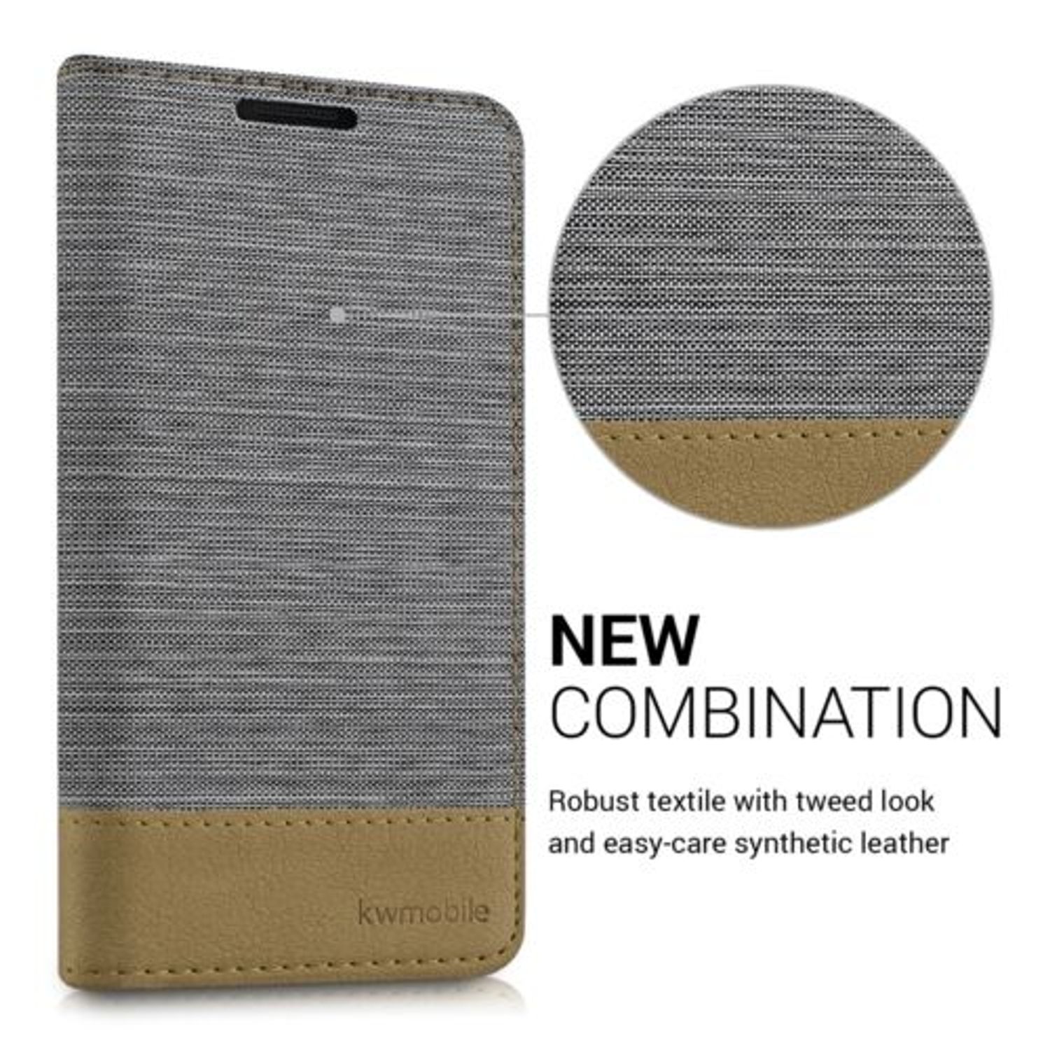 Husa pentru Samsung Galaxy A3 (2016), Textil, Gri, 37863.03 fotografia produsului View 3 L