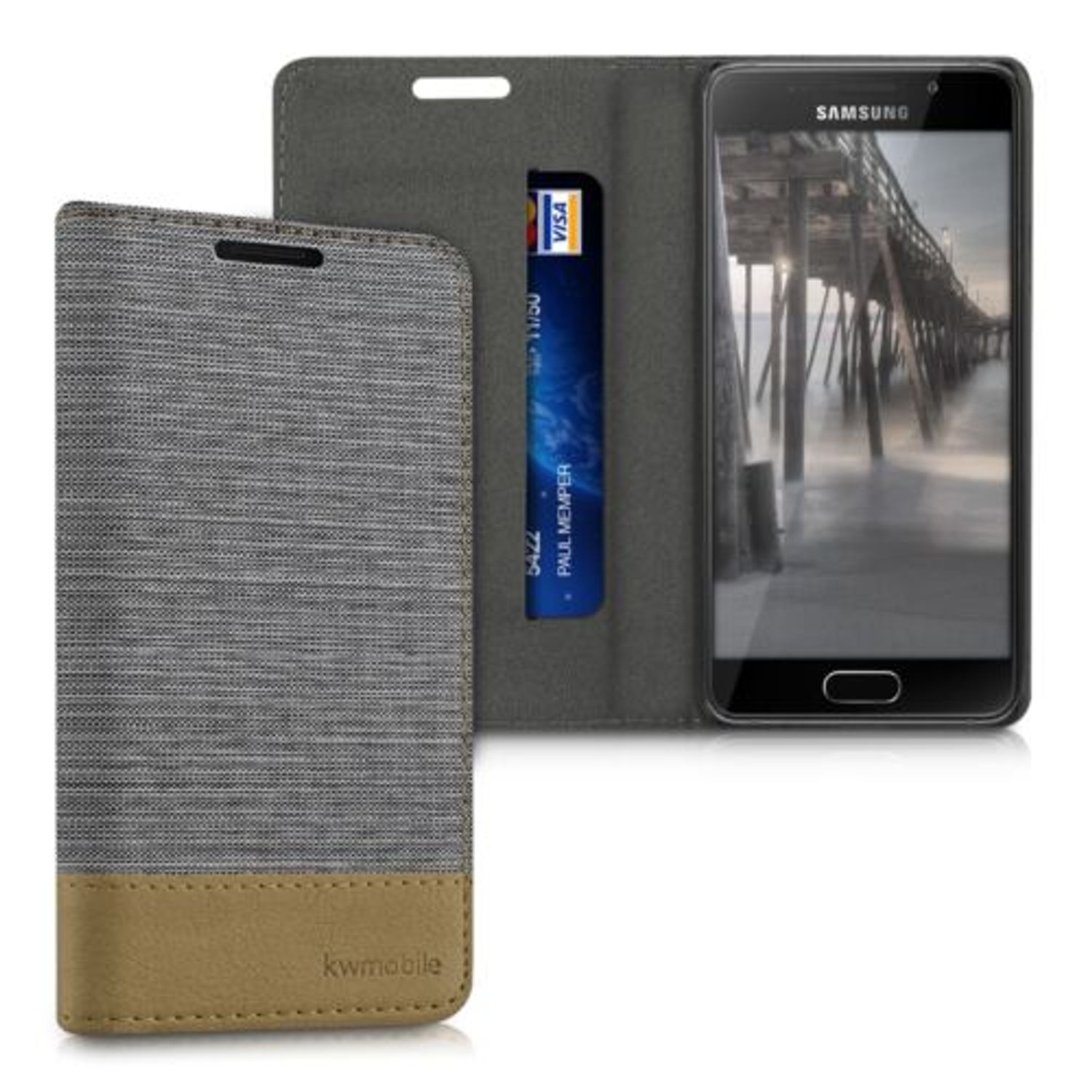 Husa pentru Samsung Galaxy A3 (2016), Textil, Gri, 37863.03 fotografia produsului