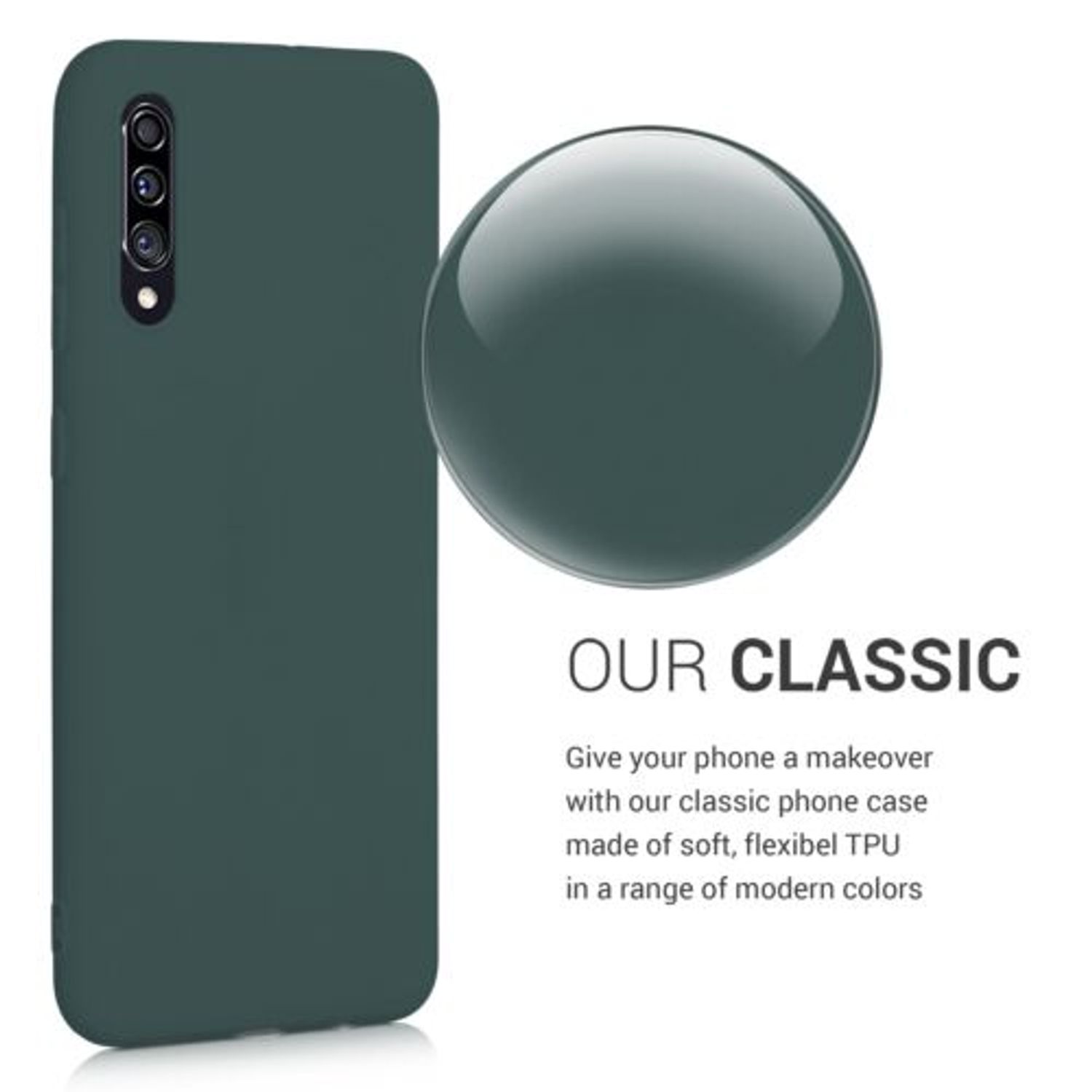 Husa pentru Samsung Galaxy A30s, Silicon, Verde, 50194.169 fotografia produsului View 4 L