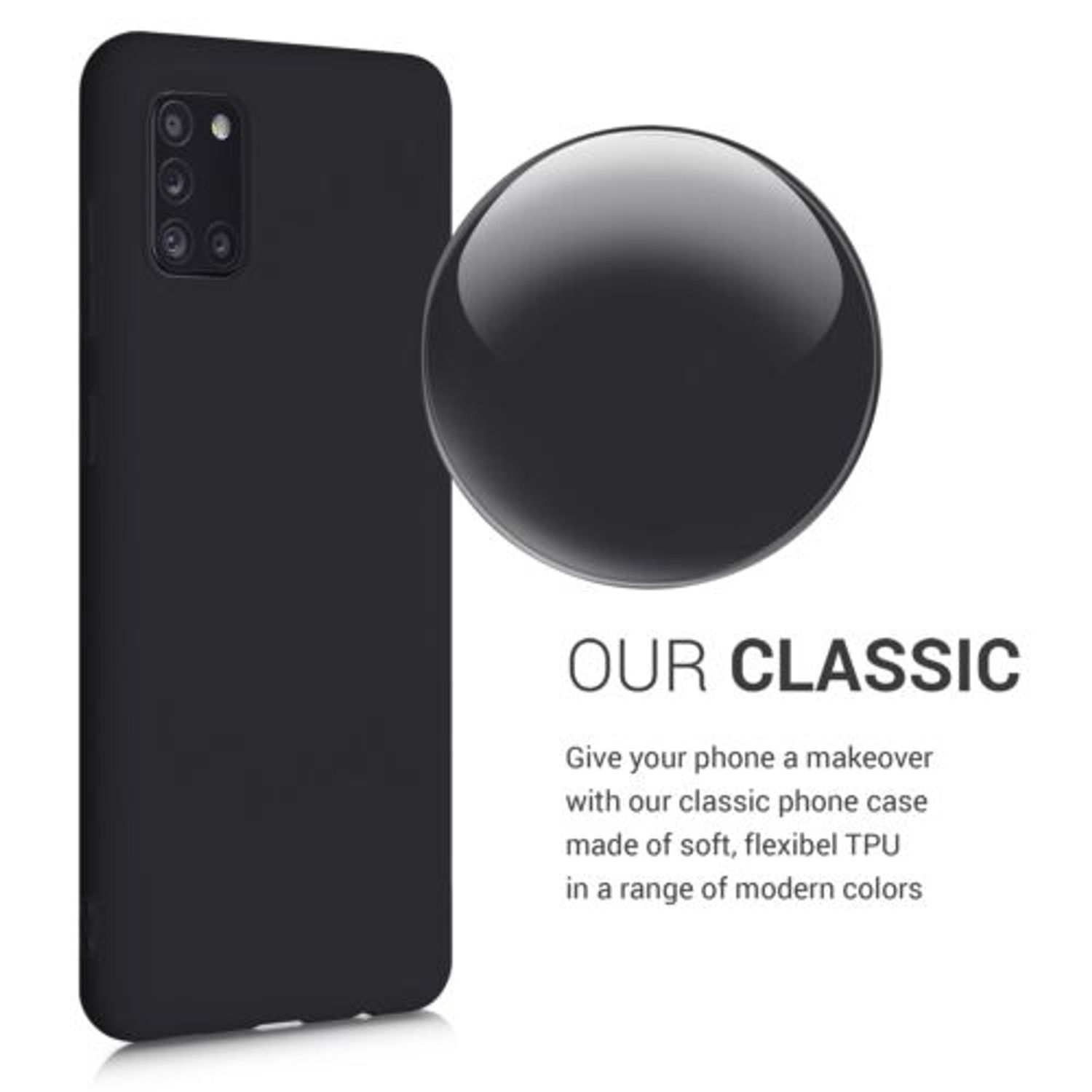 Husa pentru Samsung Galaxy A31, Silicon, Negru, 52936.47 fotografia produsului View 4 L