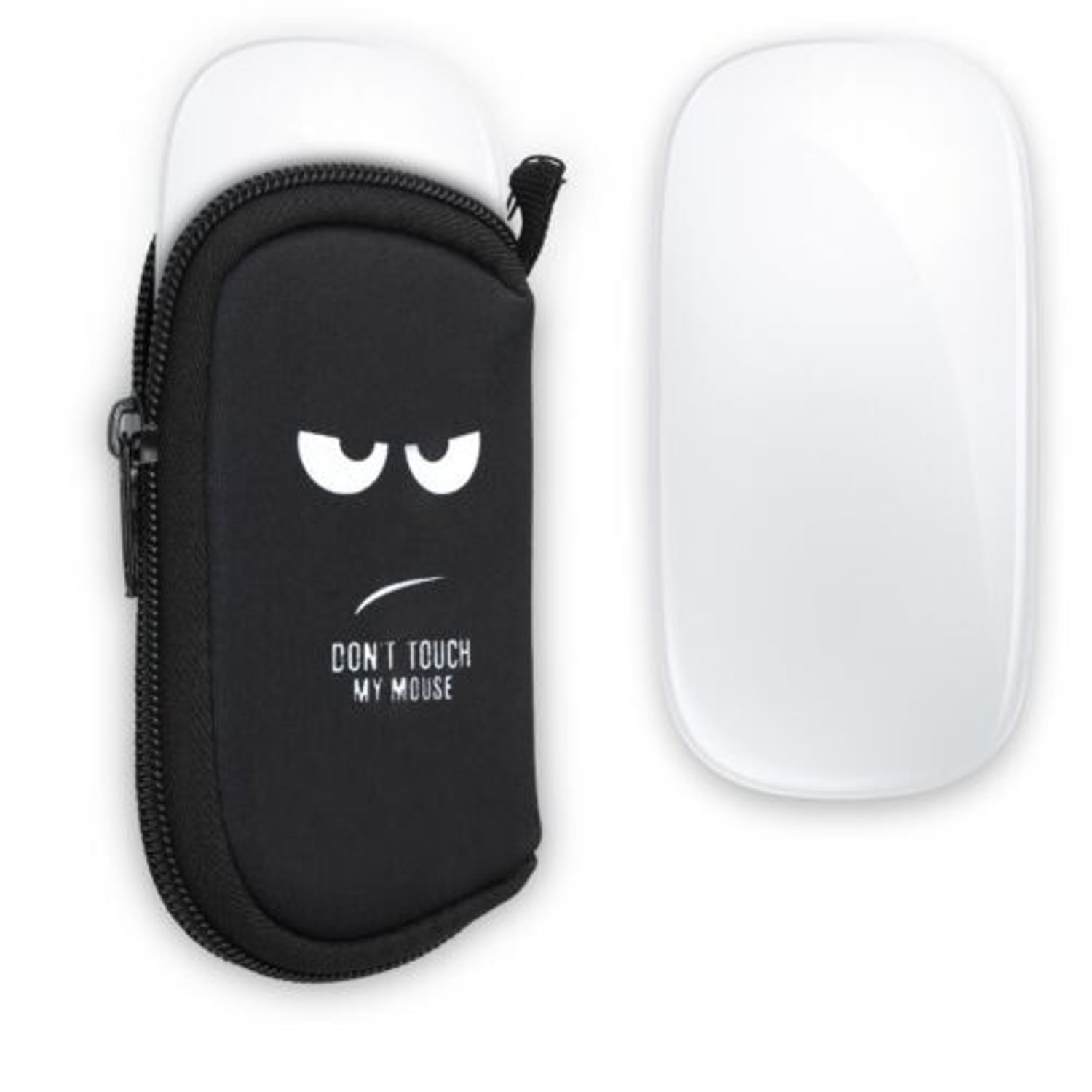 Husa pentru mouse Apple Magic Mouse 2/Magic Mouse 1, Kwmobile, Negru/Alb, Neopren, 51118.01 fotografia produsului View 2 L