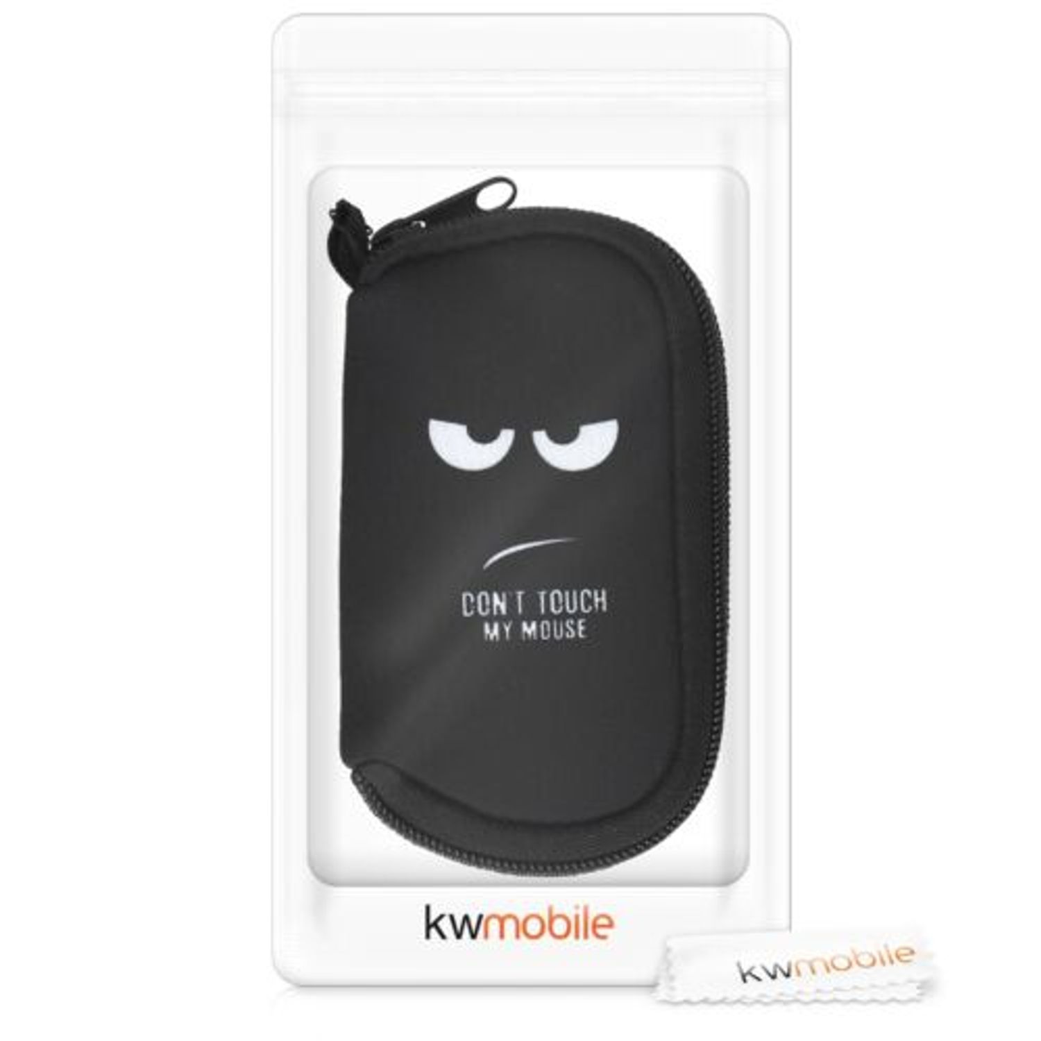 Husa pentru mouse Apple Magic Mouse 2/Magic Mouse 1, Kwmobile, Negru/Alb, Neopren, 51118.01 fotografia produsului View 6 L