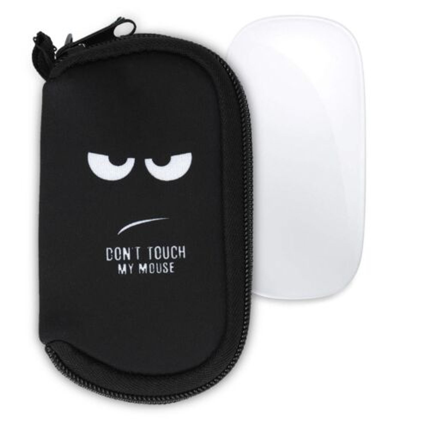 Husa pentru mouse Apple Magic Mouse 2/Magic Mouse 1, Kwmobile, Negru/Alb, Neopren, 51118.01 fotografia produsului