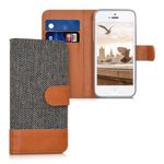 Husa pentru Apple iPhone 5/iPhone 5s/iPhone SE, Textil, Gri, 35222.19 fotografia produsului