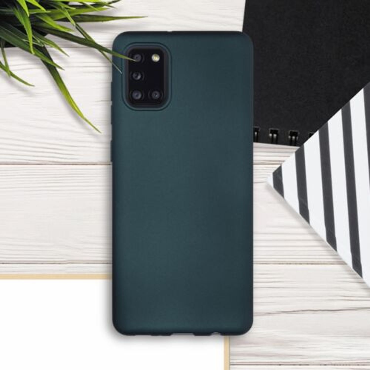 Husa pentru Samsung Galaxy A31, Silicon, Verde, 52938.14 fotografia produsului View 3 L