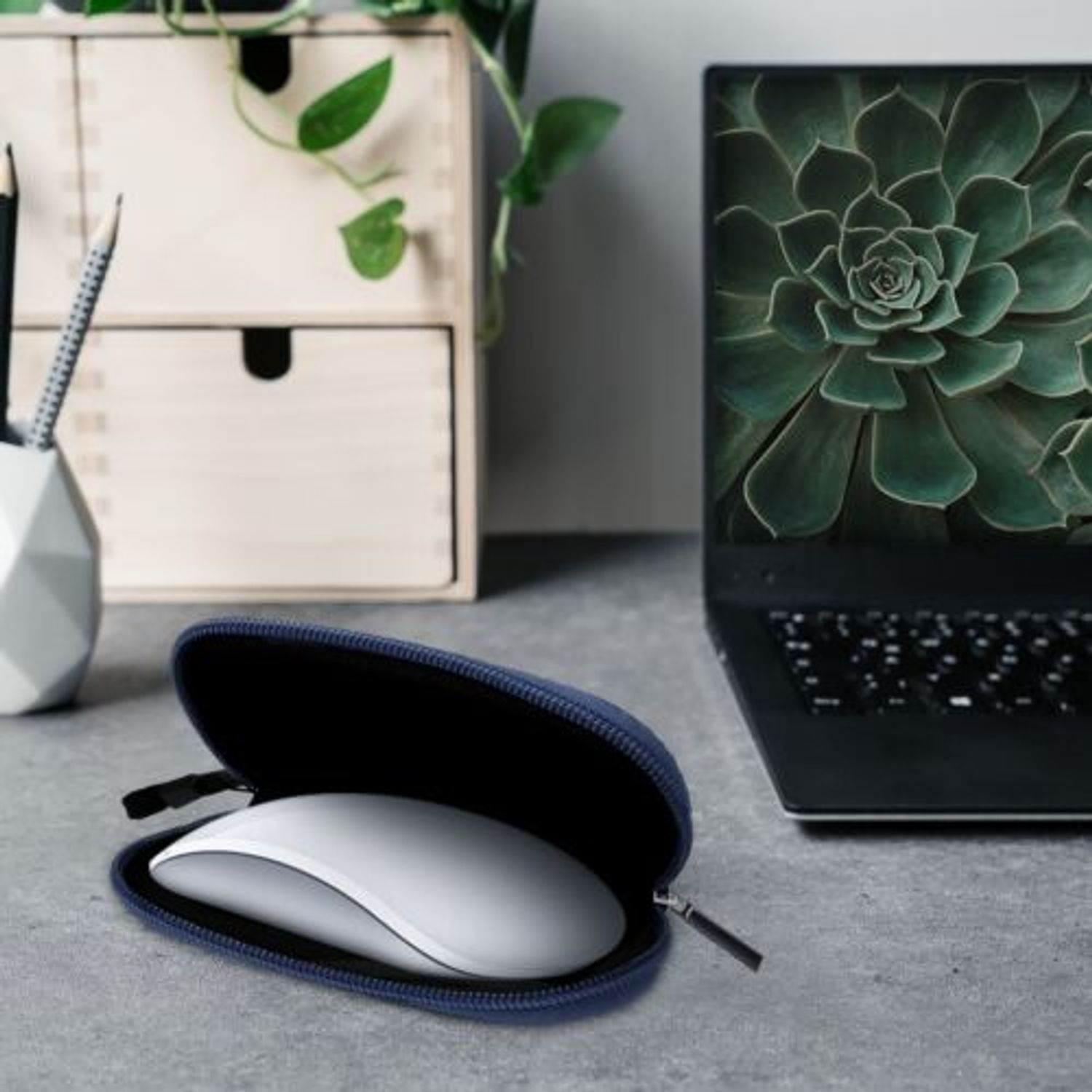 Husa pentru mouse Apple Magic Mouse 2/Magic Mouse 1, Kwmobile, Albastru, Neopren, 51117.17 fotografia produsului View 5 L