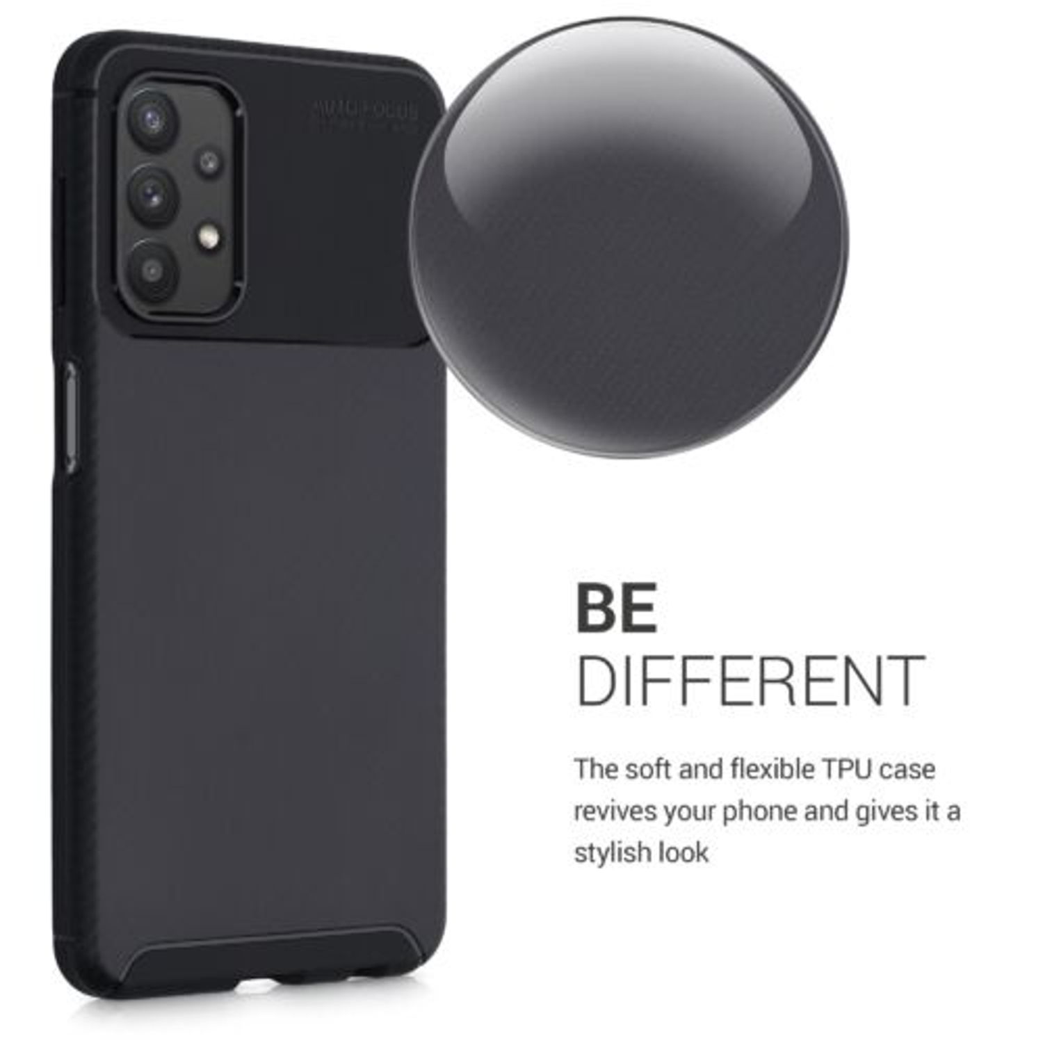 Husa pentru Samsung Galaxy A32 5G, Silicon, Negru, 55254.01 fotografia produsului View 4 L