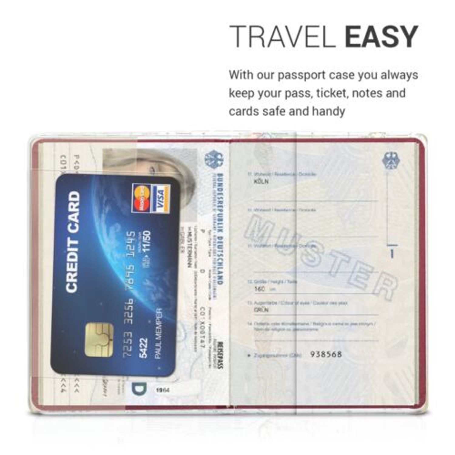 Set 3 Huse de protectie pentru pasaport, Kwmobile, Multicolor, PVC, 49058.02 fotografia produsului View 4 L