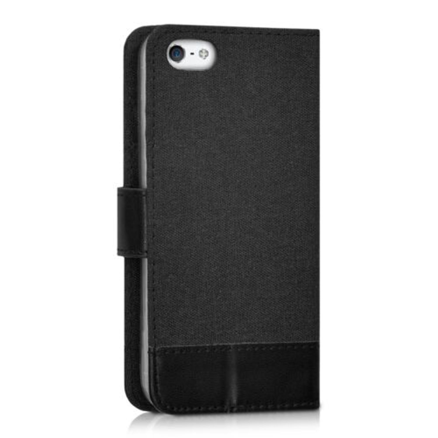Husa pentru Apple iPhone 5/iPhone 5s/iPhone SE, Textil, Negru, 35222.73 fotografia produsului View 4 L