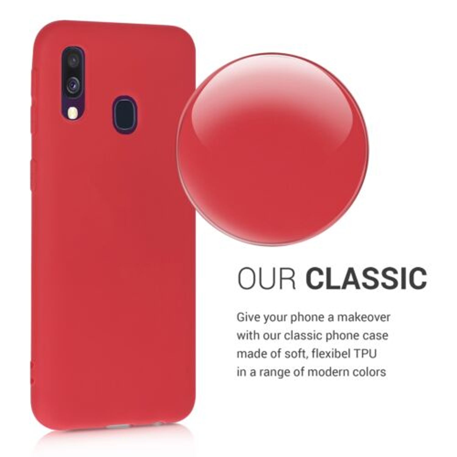 Husa pentru Samsung Galaxy A40, Silicon, Rosu, 48547.51 fotografia produsului View 4 L