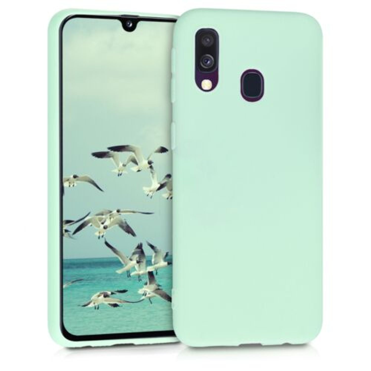 Husa pentru Samsung Galaxy A40, Silicon, Verde, 48547.50 fotografia produsului