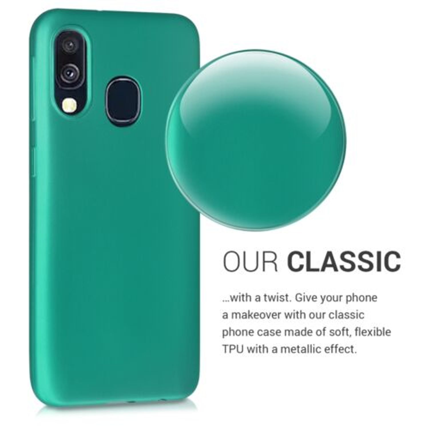Husa pentru Samsung Galaxy A40, Silicon, Verde, 48546.128 fotografia produsului View 4 L