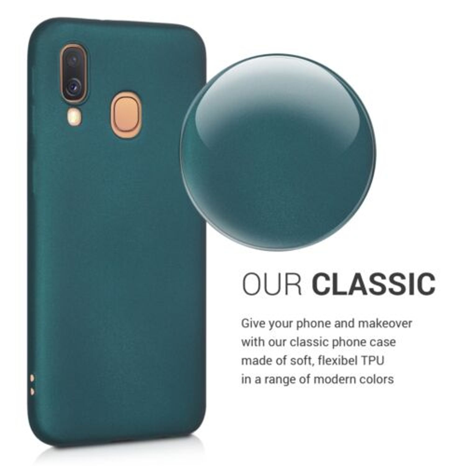 Husa pentru Samsung Galaxy A40, Silicon, Verde, 48546.14 fotografia produsului View 5 L