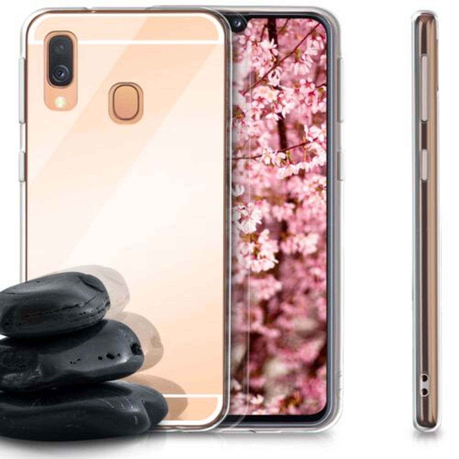 Husa pentru Samsung Galaxy A40, Silicon, Rose Gold, 49217.41 fotografia produsului View 2 L