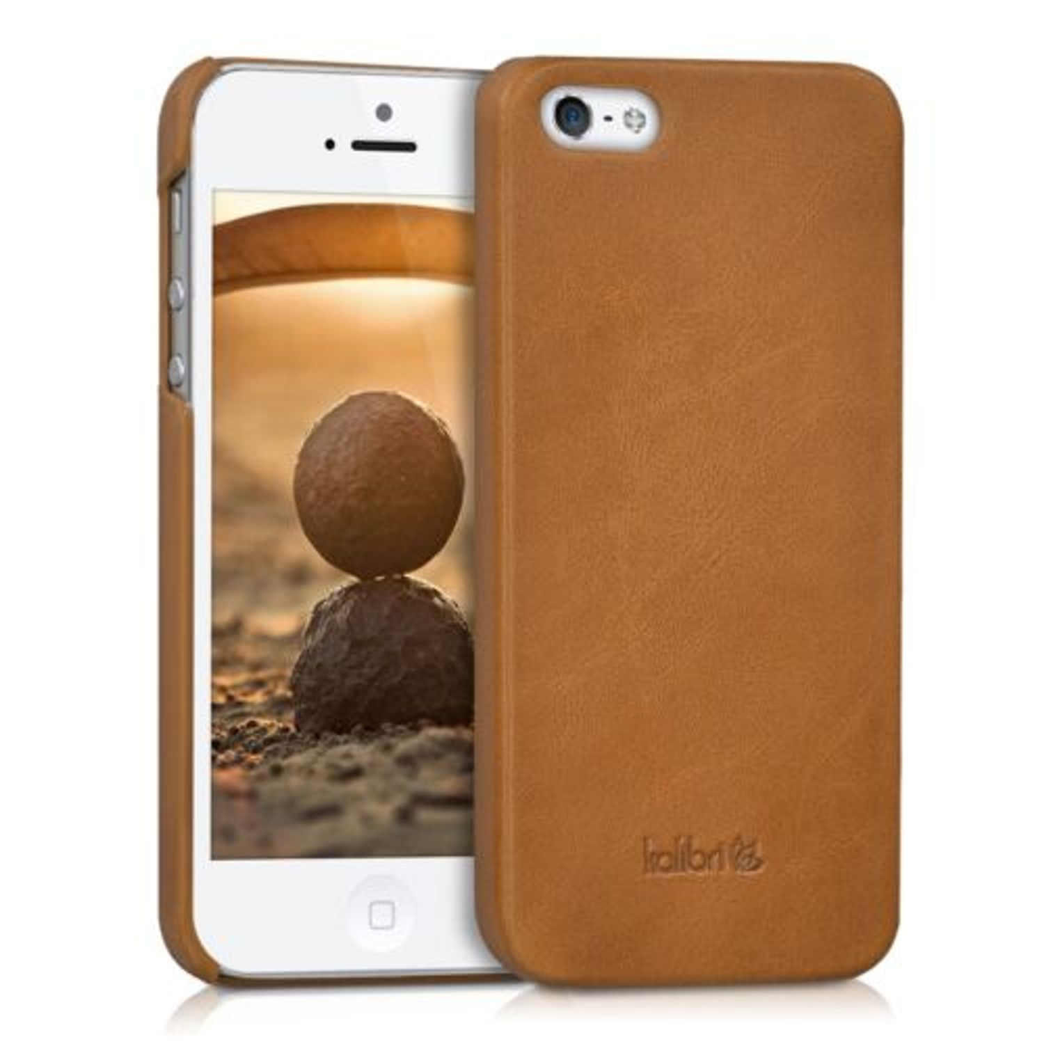 Husa pentru Apple iPhone 5/iPhone 5s/iPhone SE, Piele naturala, Maro, 38962.83 fotografia produsului