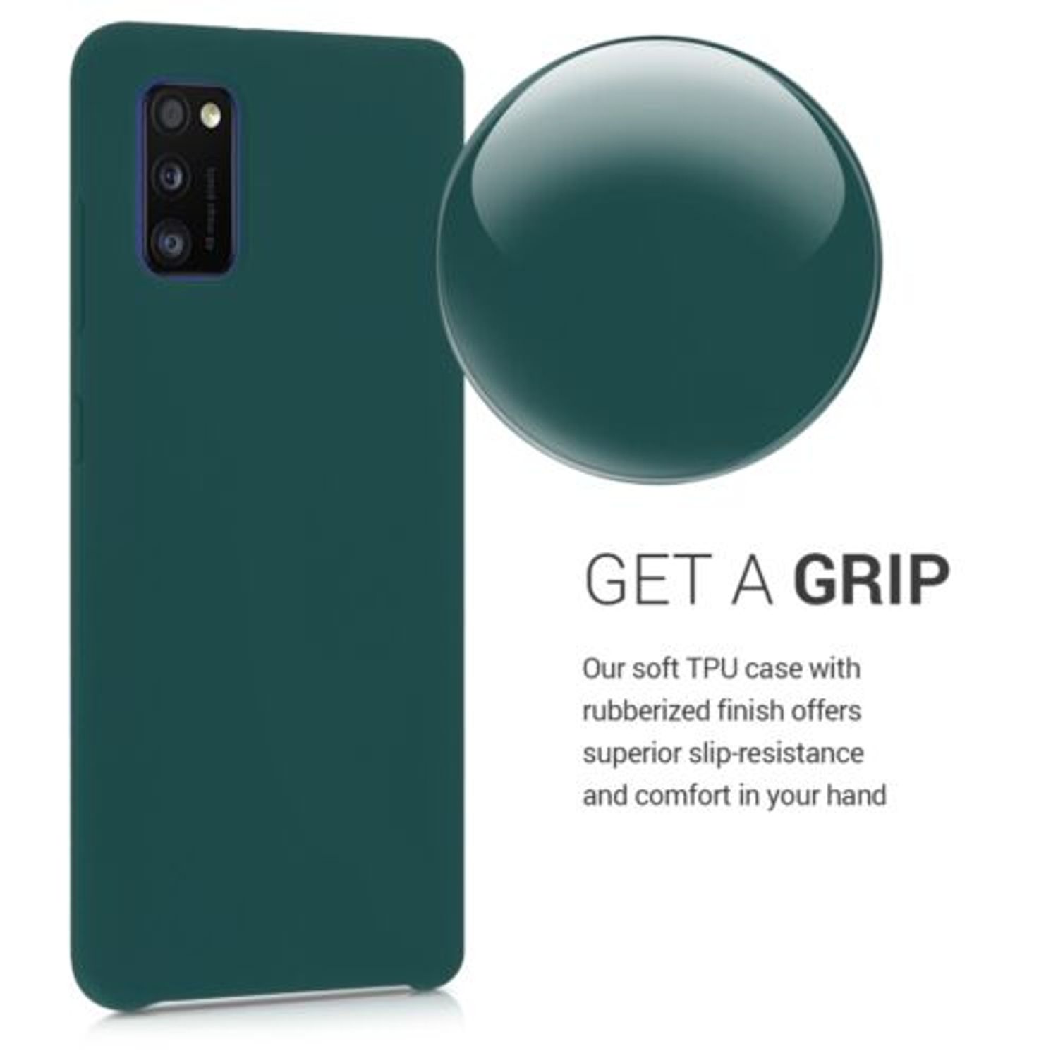 Husa pentru Samsung Galaxy A41, Silicon, Verde, 52301.184 fotografia produsului View 3 L