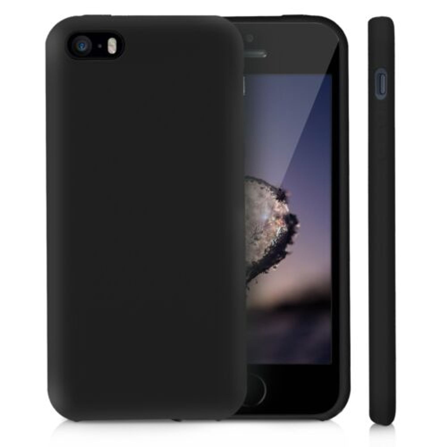 Husa pentru Apple iPhone 5/iPhone 5s/iPhone SE, Silicon, Negru, 42766.01 fotografia produsului View 2 L
