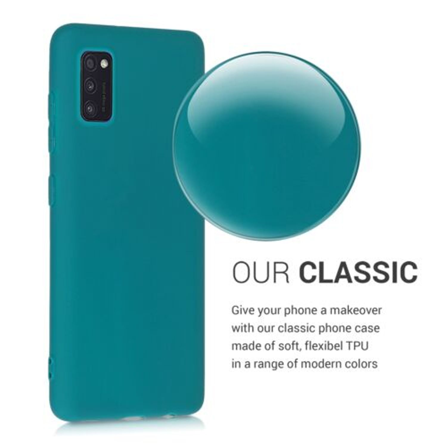 Husa pentru Samsung Galaxy A41, Silicon, Verde, 52251.57 fotografia produsului View 4 L