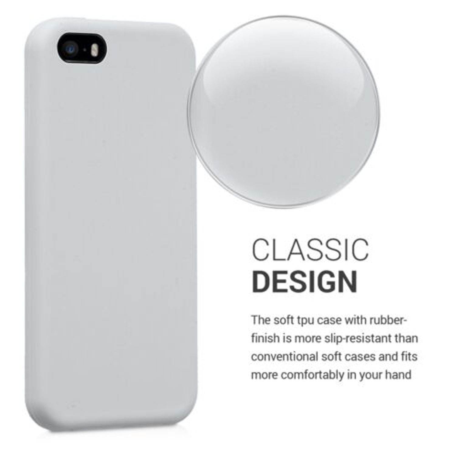 Husa pentru Apple iPhone 5/iPhone 5s/iPhone SE, Silicon, Gri, 42766.70 fotografia produsului View 7 L