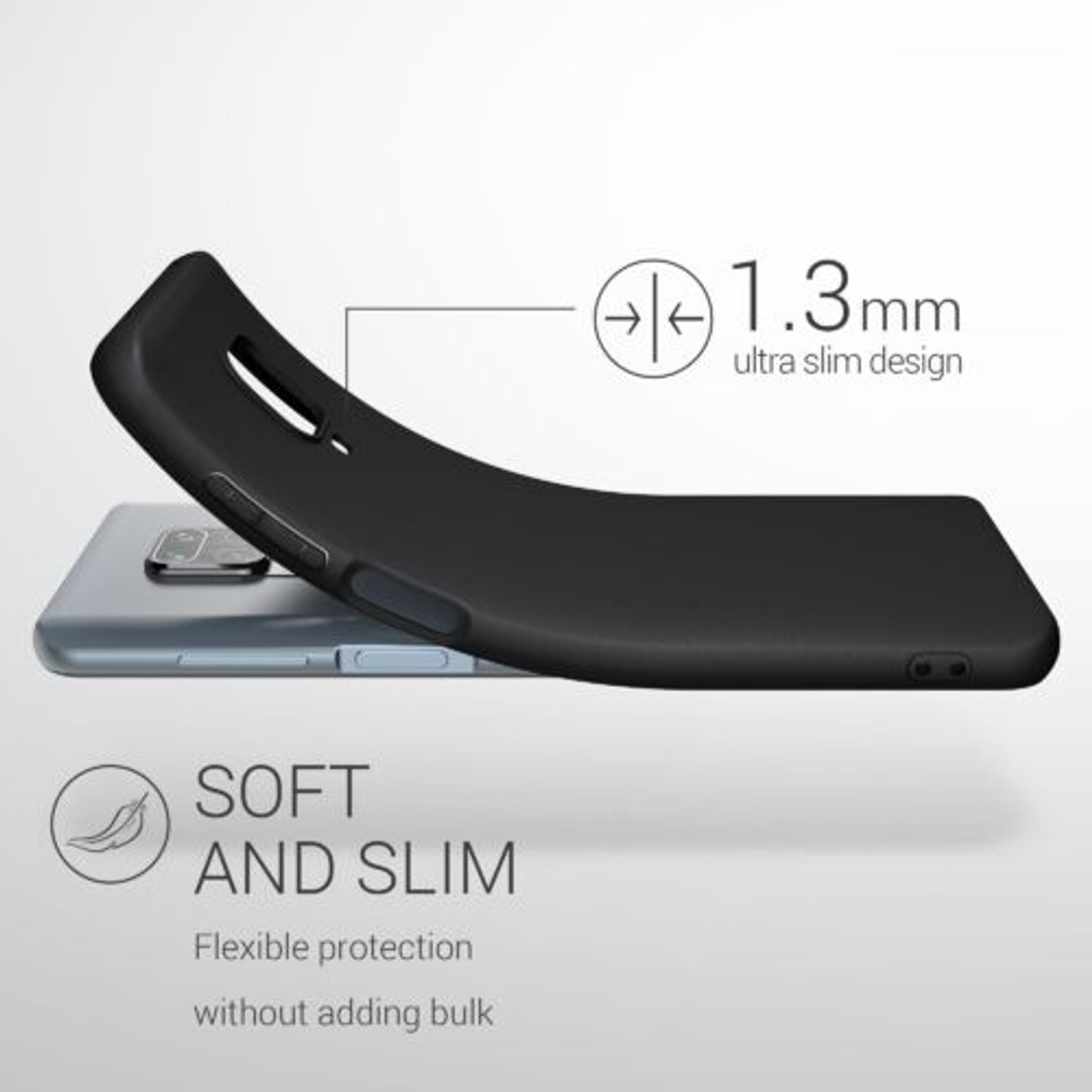 Husa pentru Xiaomi Redmi Note 9S/Redmi Note 9 Pro/Redmi Note 9 Pro Max, Silicon, Negru, 52140.47 fotografia produsului View 3 L