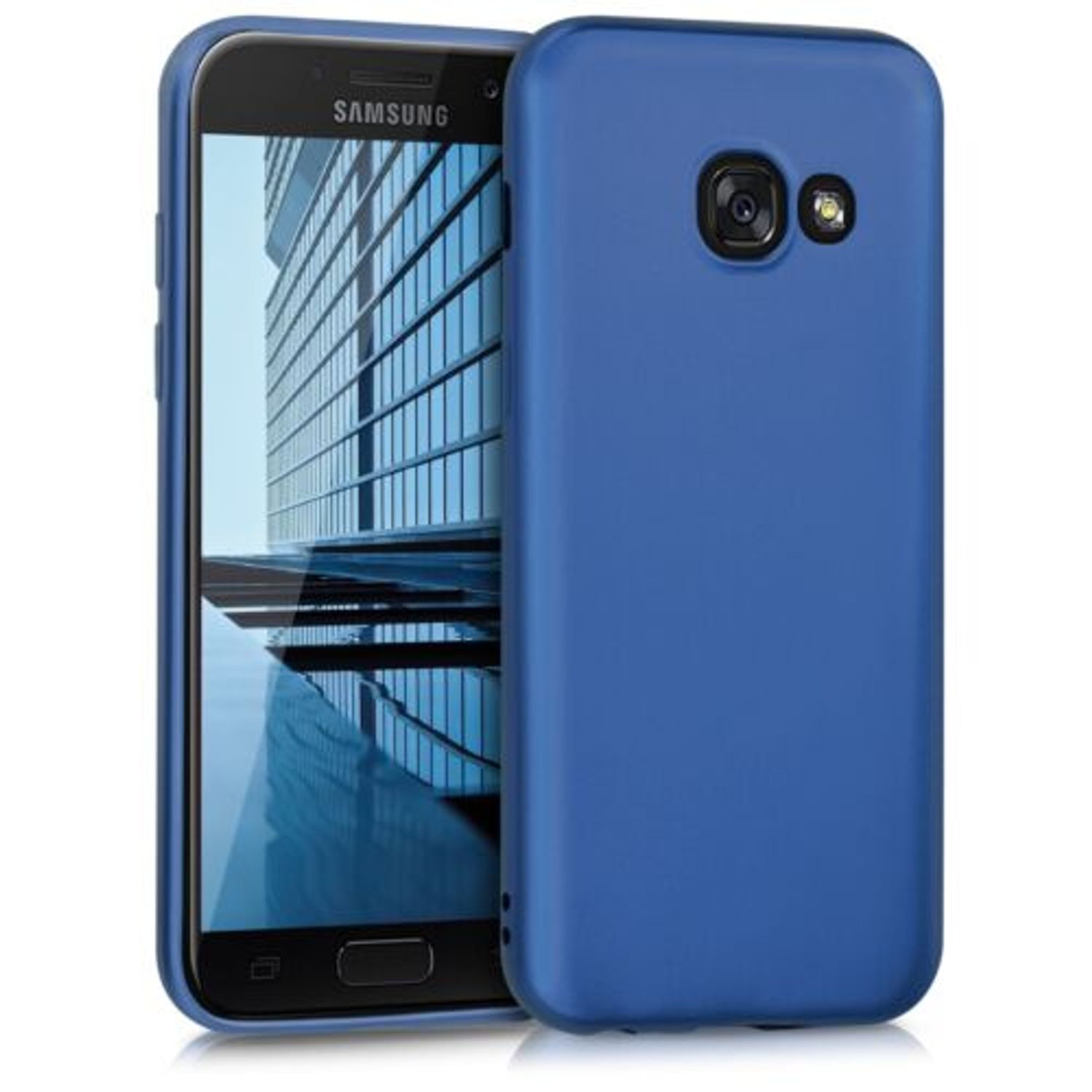 Husa pentru Samsung Galaxy A3 (2017), Silicon, Albastru, 41338.64 fotografia produsului