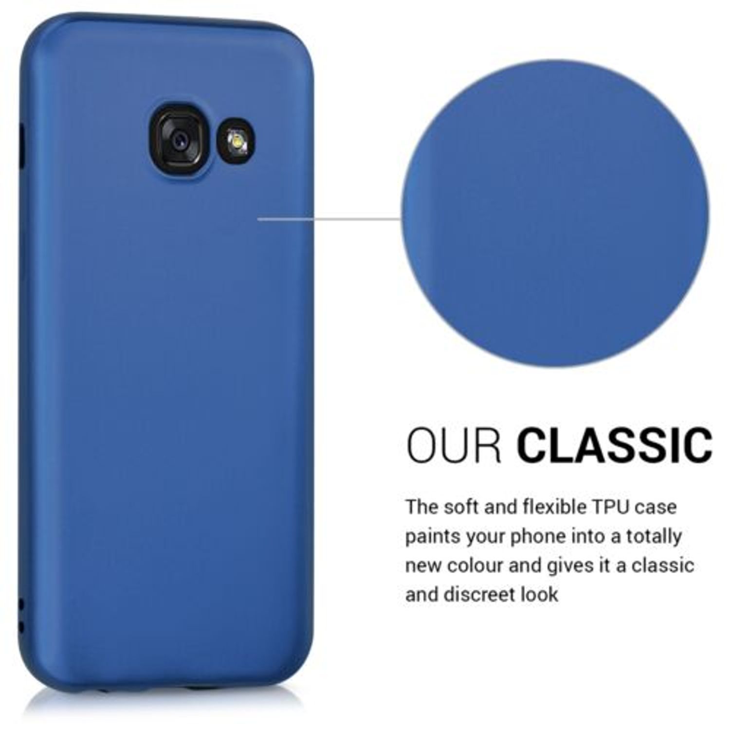 Husa pentru Samsung Galaxy A3 (2017), Silicon, Albastru, 41338.64 fotografia produsului View 4 L