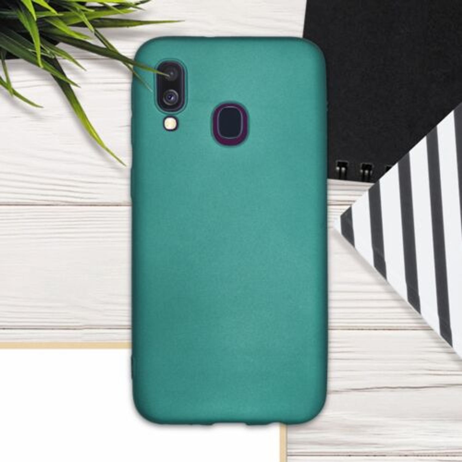 Husa pentru Samsung Galaxy A40, Silicon, Verde, 48546.170 fotografia produsului View 4 L
