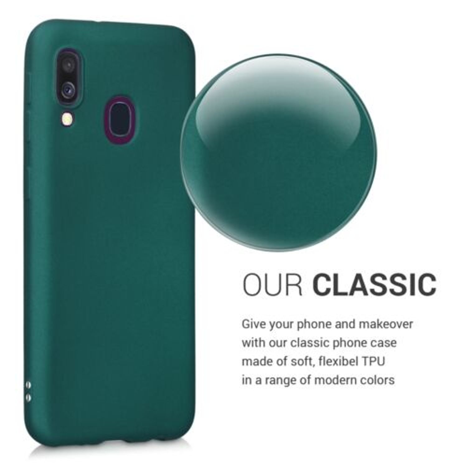 Husa pentru Samsung Galaxy A40, Silicon, Verde, 48546.170 fotografia produsului View 6 L