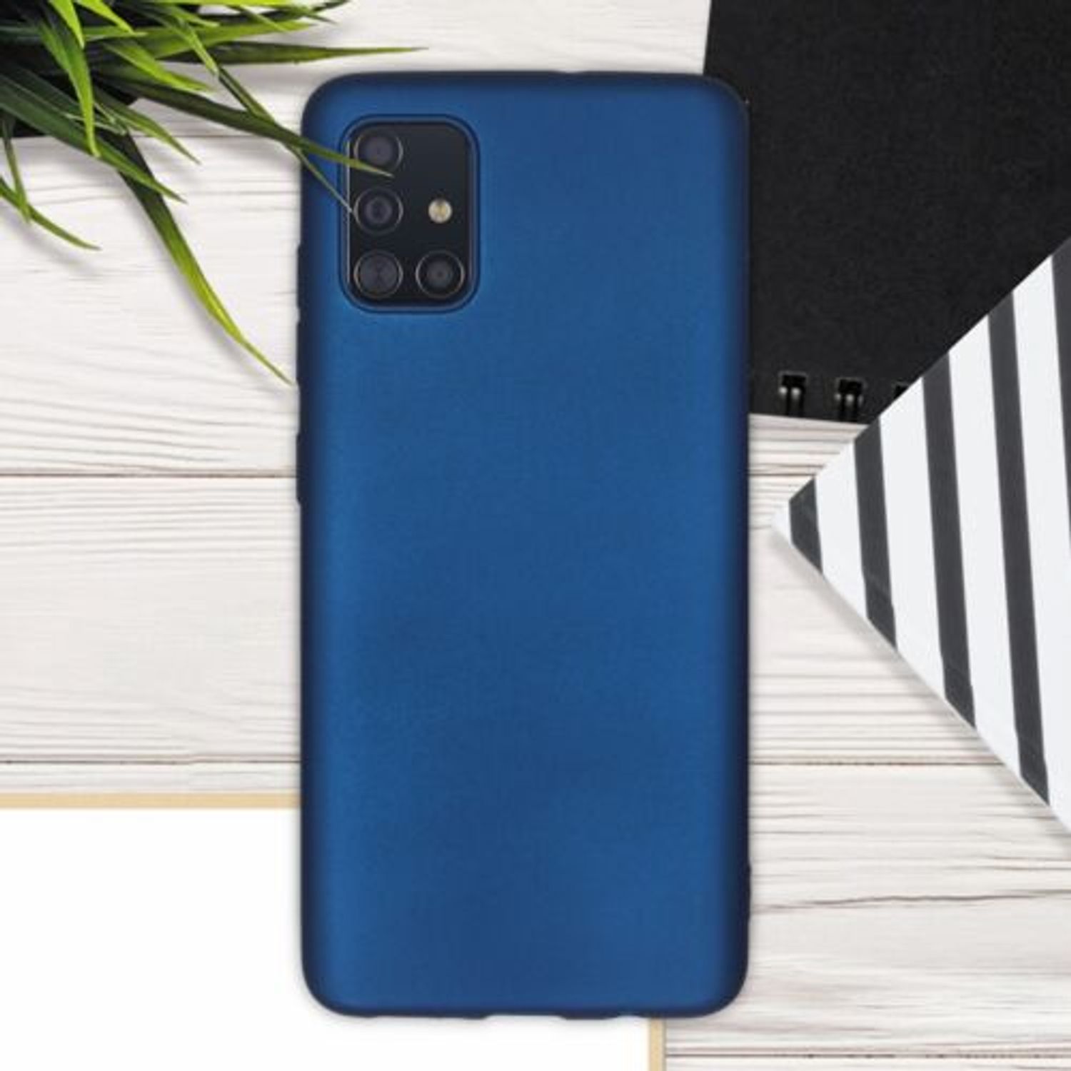 Husa pentru Samsung Galaxy A51, Silicon, Albastru, 51201.64 fotografia produsului View 3 L