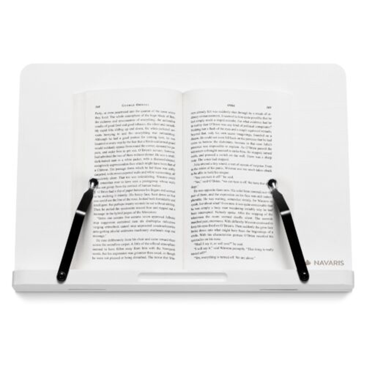 Suport pentru carti din bambus Navaris, 2 brate reglabile, 33 x 24 cm, Alb, 52801.2.02 fotografia produsului View 2 L