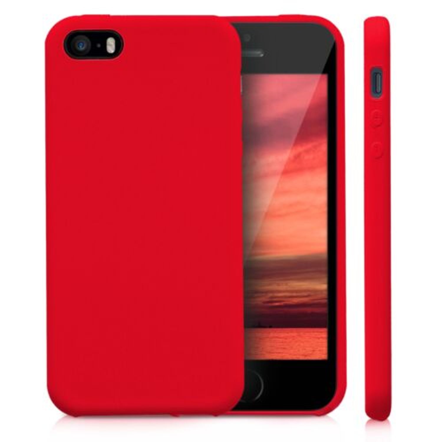 Husa pentru Apple iPhone 5/iPhone 5s/iPhone SE, Silicon, Rosu, 42766.09 fotografia produsului View 2 L