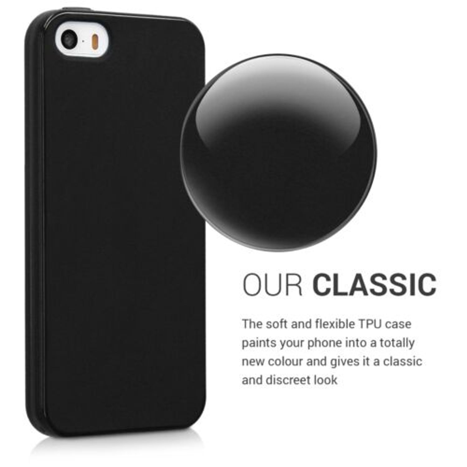 Husa pentru Apple iPhone 5/iPhone 5s/iPhone SE, Silicon, Negru, 33098.01 fotografia produsului View 4 L