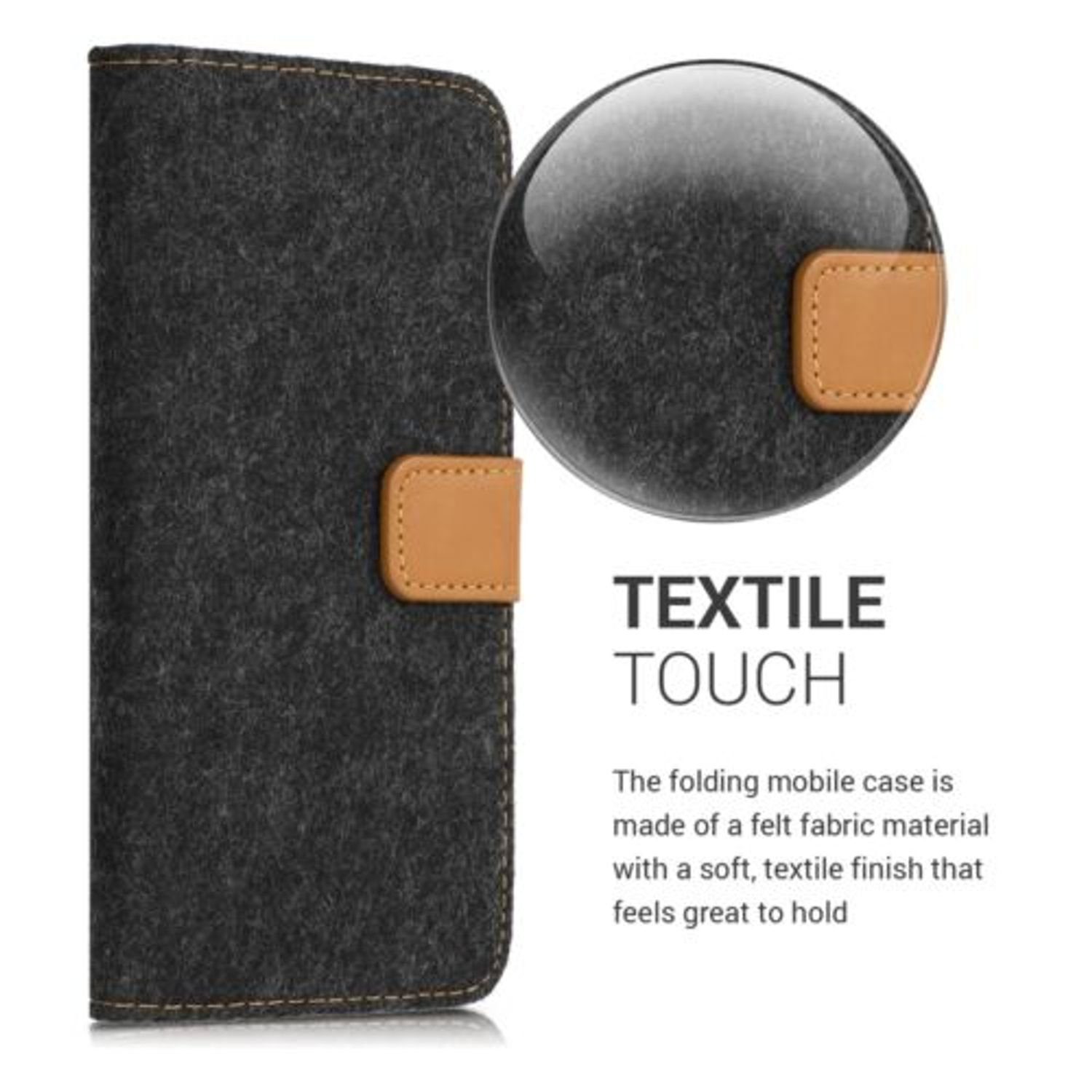 Husa pentru Samsung Galaxy A50, Textil, Gri, 48658.19 fotografia produsului View 4 L