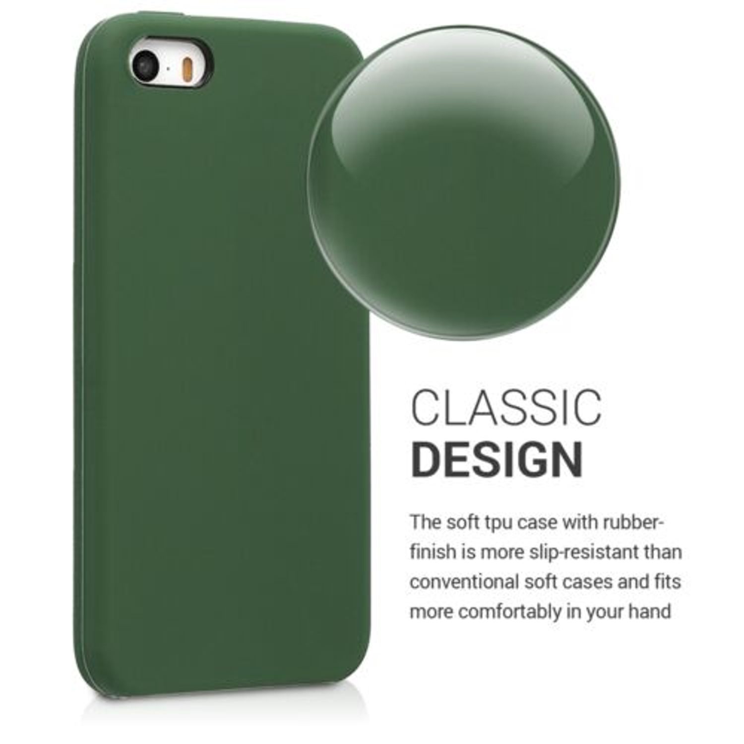 Husa pentru Apple iPhone 5/iPhone 5s/iPhone SE, Silicon, Verde, 42766.80 fotografia produsului View 4 L