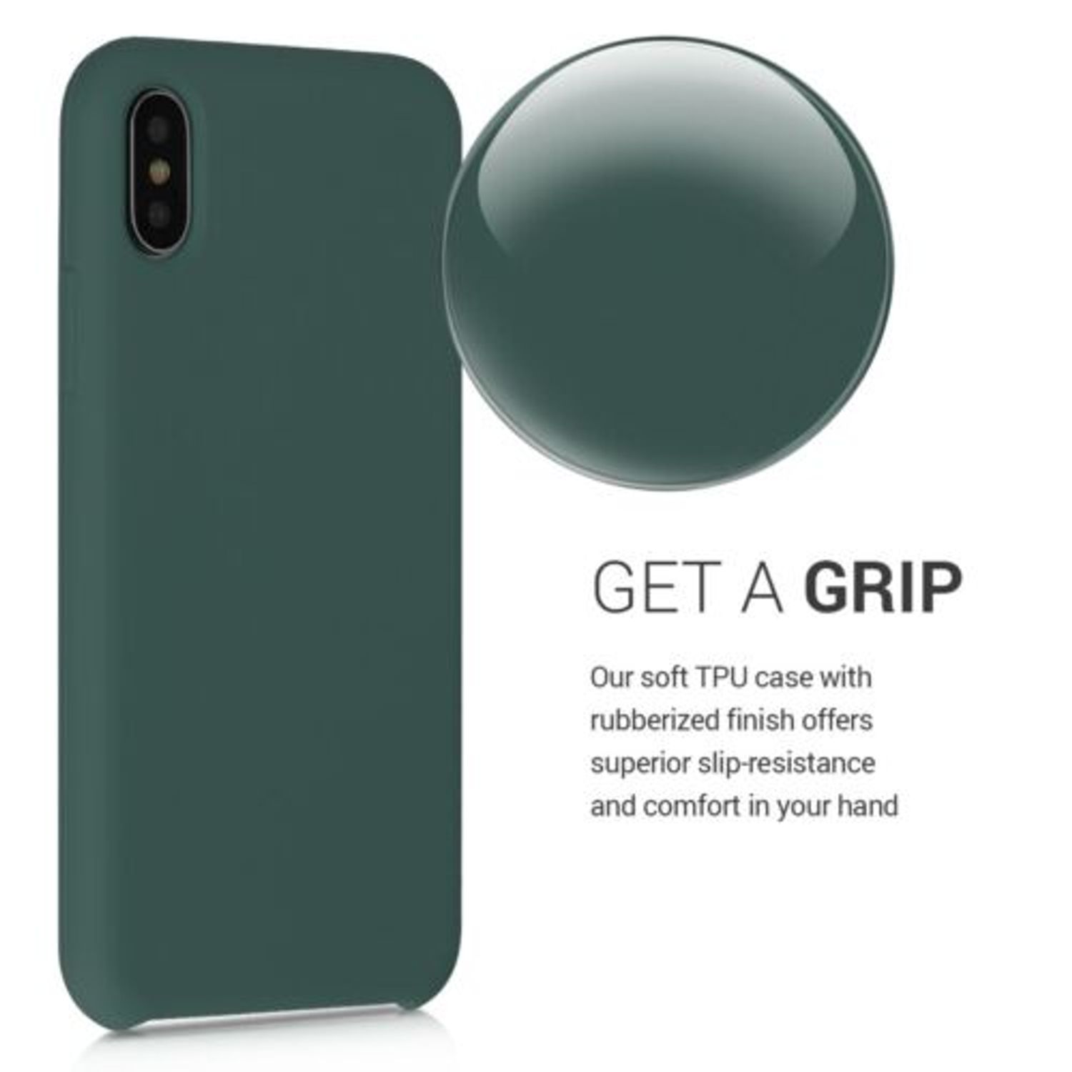 Husa pentru Apple iPhone X/iPhone XS, Silicon, Verde, 42495.171 fotografia produsului View 4 L