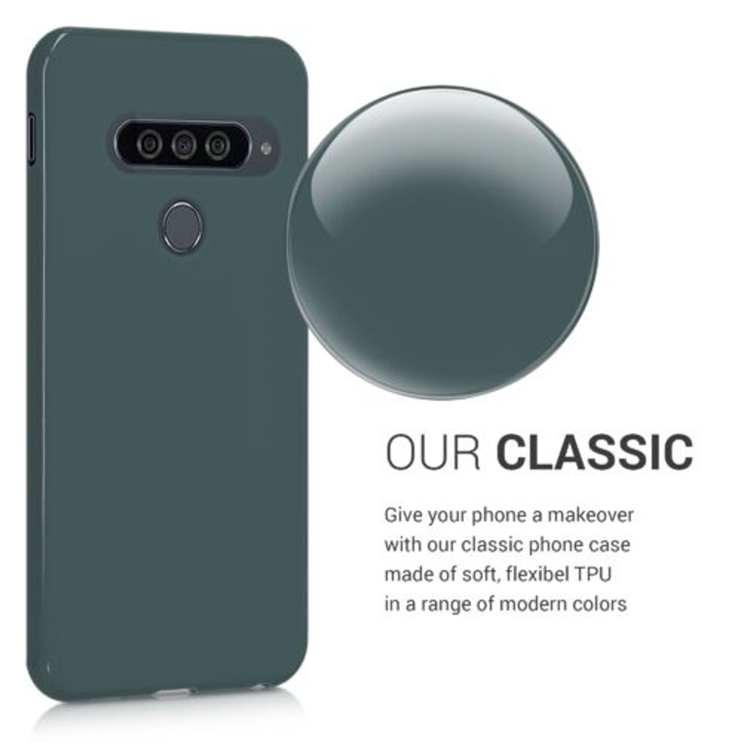 Husa pentru LG G8s ThinQ, Silicon, Verde, 48068.171 fotografia produsului View 4 L